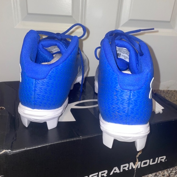 Under Armour Spotlight Fran RM 4.0 Football Cleats Blue/WhiteMen’s Size 10.5 - Picture 3 of 7